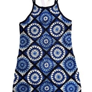 AQUA Girls Blue Crochet Knit Dress (Size 10/12) — NWT